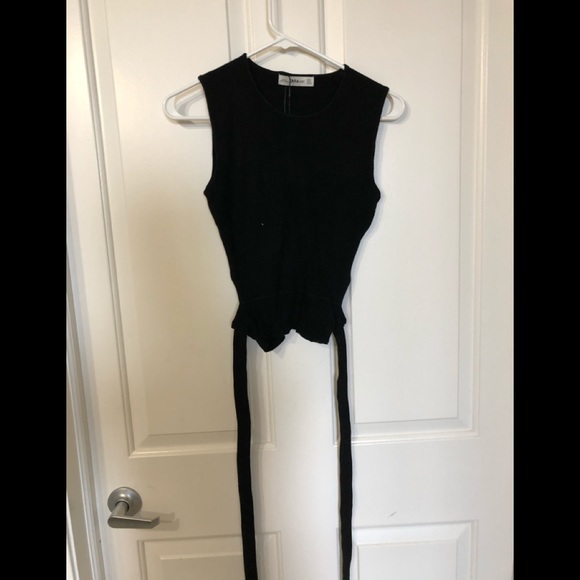 ZARA | NWT Black Knit with back cutout wrap (Size M) - Picture 2 of 5